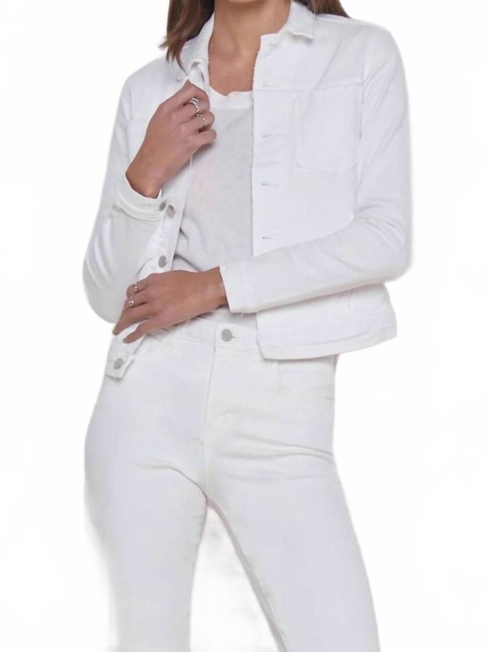 NWOT L'AGENCE celine denim jacket in blanc